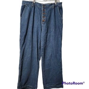Long Tail Sally Tall Long Wide Leg High Rise Buttonfly Jeans Size 16